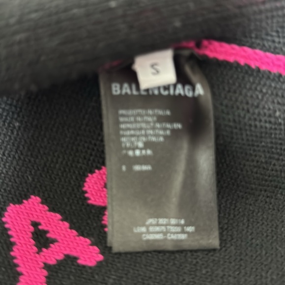 Hot Pink Balenciaga Logo Knit Cardigan - Picture 3 of 5